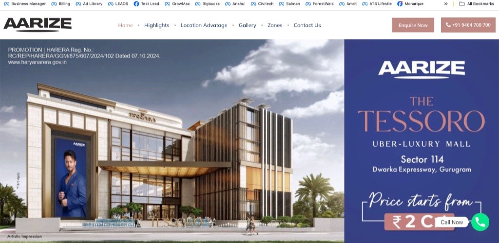 Aarize The Tessoro Uber Luxury Mall Sector 114 Gurugram